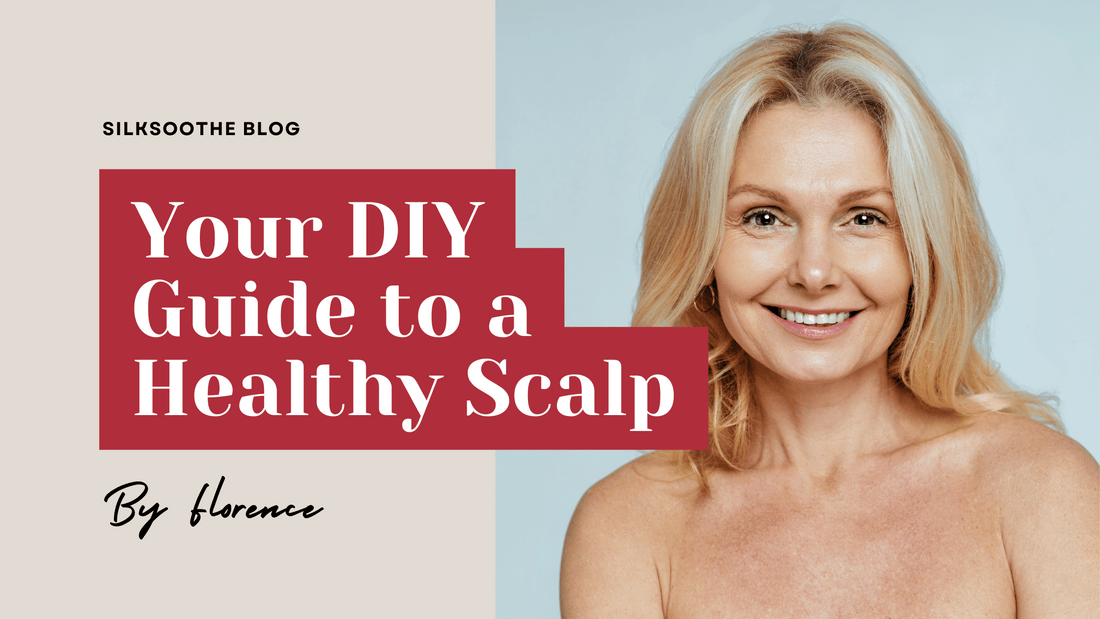 Model with shiny, healthy hair, smiling confidently after using the SilkSoothe™ Premium Red Light Massage Brush.